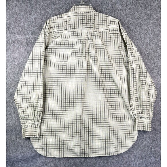 Peter Millar Plaid Long Sleeve Men's Button Down Shirt Green Brown Tan Plaid XL - Picture 3 of 8